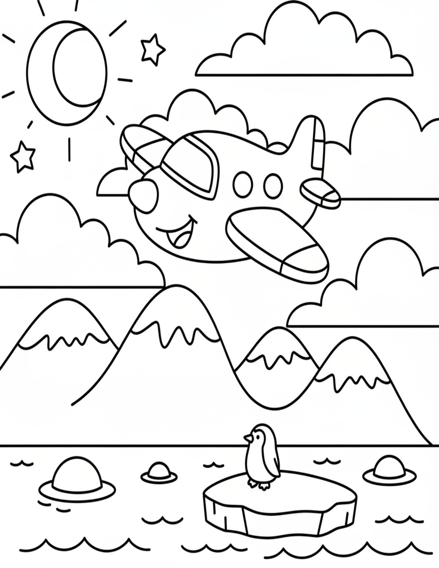 Aviation Coloring Book — Color Your Flying Adventure! — interior sample 3