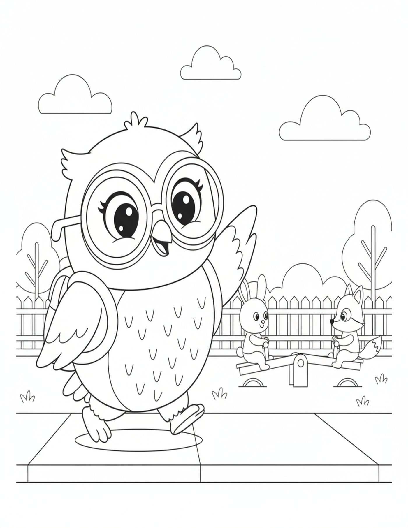 Ollie the Owl – Back to School Coloring & Activity Book — interior sample 1